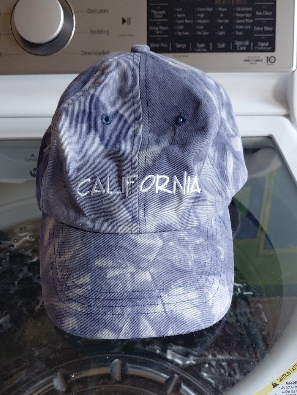 California Embroidered Tie-Dye Baseball Cap - Gray